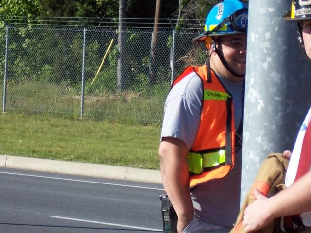 Sgt. Welch forgetting what company he was with.  NICE HELMET AND VEST.